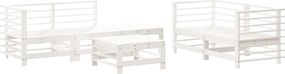 vidaXL Set mobilier de grădină, 6 piese, alb, lemn masiv pin
