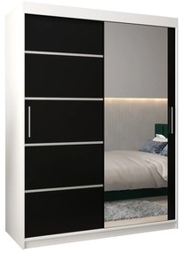 Dulap de haine 150 cm cu oglindă Verika 2 150 (alb + negru). 1064201