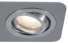 Set de 6 spoturi încastrate rotunjite, culoarea metalului de armă, GU10 50mm, reglabile, IP44, 2 lumini - Alberto