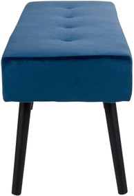 Bancă cu tapițerie de catifea House Nordic Skiby, 100 x 35 cm, albastru închis