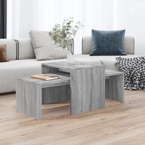 815547 vidaXL Set măsuță de cafea, gri sonoma, 100x48x40 cm, lemn prelucrat