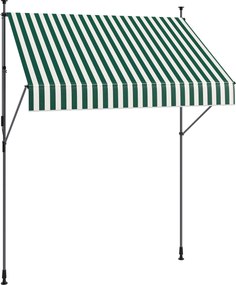 Outsunny Tenda de Soare cu Suporturi Reglabile și Manivelă, Verde și Alb | Aosom Romania