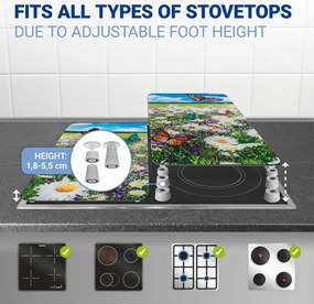 Protecții de aragaz 2 buc. din sticlă temperată 52x30 cm Summer Meadow – Maximex