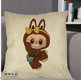 Perna Personalizata Kabuda Maro cu Funda Aurie, 40x40 cm, Crem, Husa Detasabila, Perna Inclusa, BEKZ®