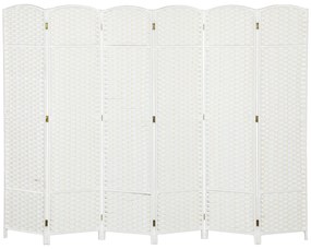 HOMCOM Separator de cameră 6 părți pliabil perete de intimitate perete de separare pentru sufragerie dormitor birou acasă Alb | Aosom Romania
