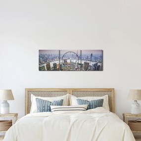 Tablou - Shanghai, China (cu ceas) (90x30 cm)