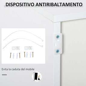 HOMCOM Comodă Multifuncțională cu 2 Sertare și 2 Dulapuri, 79x36x74 cm, Gri | Aosom Romania