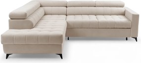 Colțar extensibil Nardo L pe stânga - pluș bej Pretty 03