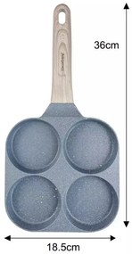 Tigaie cu 4 compartimente Klausberg KB 7822, 18,5 cm, Finisaj marmura, Inductie, Gri