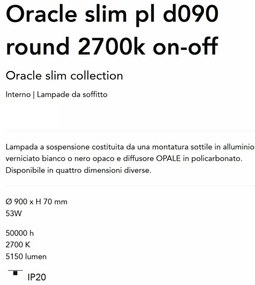Lustra LED design geometric Oracle slim pl d090 round 2700k on-off negru
