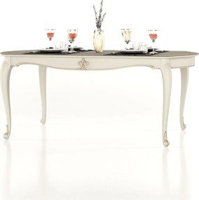 Masă lemn masiv Dining Celisea Pliabilă 190/, 195 × 110 × 79 cm - Ivoire