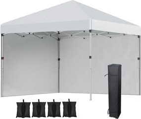 Outsunny Tonela barnum de grădină pop-up pliant reglabilă în înălțime protecție UV 30+ 2 pereți laterali sac de transport inclus | Aosom Romania