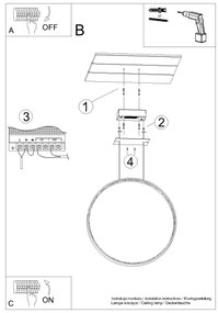 Lustră LED pe cablu RIO LED/30W/230V CRI95 4000K d. 55 cm auriu Thoro TH.221