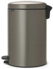 Coș cu pedală Brabantia NewIcon 649042, 20 l, închidere lină, bază antiderapantă, gri