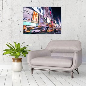 Tablou pe sticlă - New York Theather District (70x50 cm)