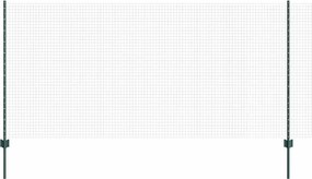 vidaXL Gard cu Stâlp Verde 1,2 x 50 m Oțel și PVC