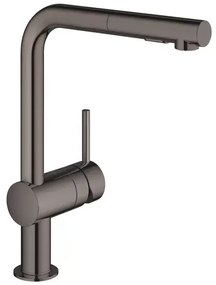 Baterie bucatarie cu dus extractabil Grohe Minta 2 tipuri de jet antracit lucios Hard Graphite