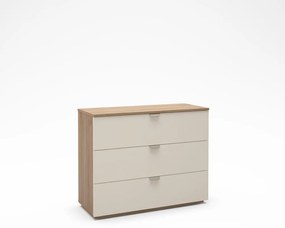 Comodă crem/în culoare naturală cu aspect de lemn de stejar 100x80x40 cm Dennis – Marckeric