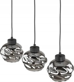 Lustră LED suspendată pe cablu ZULIA 3xE27/15W/230V negru / negru fumuriu