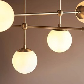 Endon 90842 - Lustră pe tijă ONTARIO, 6 x E14, 7 W, 230 V, alamă/albă