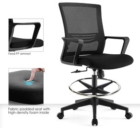 ErgoDynamic Emma Black scaun inalt de birou cu suport picioare si roti cu franare la presiune!!
