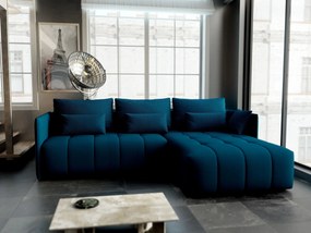 Colțar extensibil dumonde cu ladă de depozitare si sezut confortabil din spuma high-density, Malta Enjoy Petrol II 235x185 cm