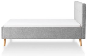 Pat matrimonial gri deschis tapițat fără somieră 180x200 cm Smart – Meise Möbel