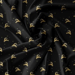 Lenjerie de pat din microfibra neagra GOLDEN DEER Dimensiune lenjerie de pat: 2 buc 70 x 90 cm | 200 x 220 cm