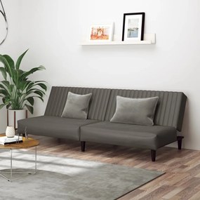 337663 vidaXL Canapea cu 2 locuri, gri, piele ecologică