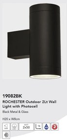 Aplica de perete iluminat exterior up/down IP44 Rochester