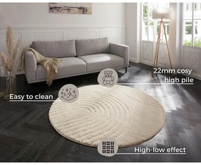 Covor Mint Rugs Norwalk Fergus, ø 160 cm, alb-crem