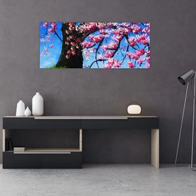 Tablou - Cireș înflorit - pictură (120x50 cm)