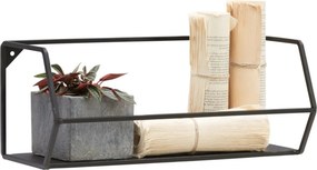 Raft NORA, negru, metal, 40x16x16 cm