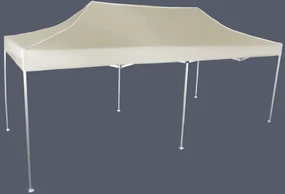 Pavilion de grădină 3x6m – din aluminiu, Fără pereţi laterali, Bej