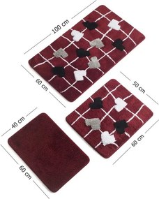 Set 3 covoare de baie Rogue Hearts