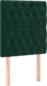 vidaXL Tăblie de pat verde închis 80x7x118/128 cm catifea