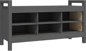 vidaXL Bancă de hol, gri, 110x40x60 cm, lemn masiv de pin
