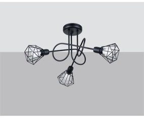 Lustră pe tijă ARTEMIS 3xE14/40W/230V neagră Sollux SL.1109