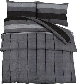 vidaXL Set cu husă de pilotă, gri închis, 135x200 cm, bumbac