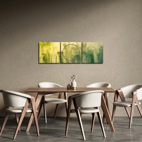 Tablou - Detaliu de primăvară natura cețoasă (cu ceas) (90x30 cm)