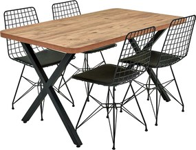 Masa bucatarie texturata, nuc-negru,120x70x75 cm,60124