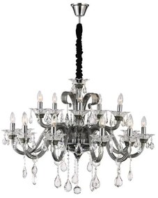 Globo DUNJA 64104-15 - Candelabru din cristal suspendat pe lanț, 15xE14/40W/230V