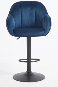 HR2055W Scaun Bleumarin din Catifea cu Bază Neagră