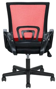 Scaun de birou rotativ cu cotiere-rosu