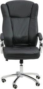 Scaun de birou directorial din piele sintetică OFF 314 negru