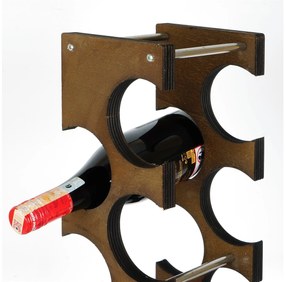 Suport decorativ pentru vin Vanute 6 (Nuc) . 1093689