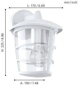 Eglo 93095 - LED Aplică perete exterior ALORIA 1xE27/8,5W/230V