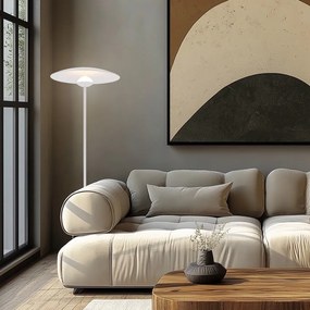 Lampadar alb LED cu abajur din metal (înălțime 140 cm) Lund – Candellux Lighting