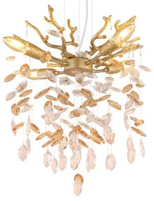 Globo 64138HG - Lustră suspendată pe cablu QUEENA 4xE14/40W/230V auriu