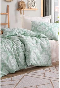 Lenjerie de pat verde pentru pat de o persoană 140x200 cm Post – Mijolnir